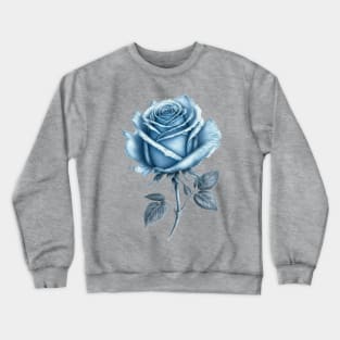 Blue Rose Drawing, Flower Drawing, Gift For Her Crewneck Sweatshirt